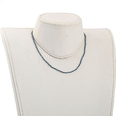Faceted Rondelle Glass Beaded Necklaces NJEW-JN03004-04-1