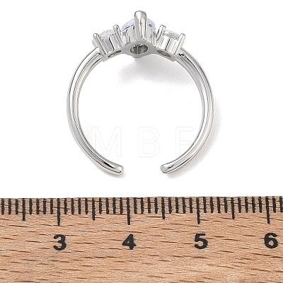 Brass Micro Pave Cubic Zirconia Cuff Open Rings for Women RJEW-L343-14P-04-1