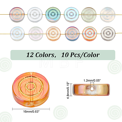   120Pcs 12 Colors Electroplate Transparent Glass Beads Strands EGLA-PH0001-39-1