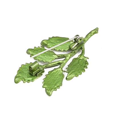 Electroplate Leaf Shape Alloy Lapel Pins for Backpack Clothes JEWB-B037-01E-1