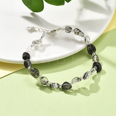 Natural Rutilated Quartz Beads Bracelets for Women BJEW-H623-02S-12-1