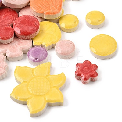 Gloss Glazed Flower & Shell & Mushroom Ceramic Mosaic Tiles PR-CBA4734-04-1