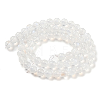Natural Rainbow Moonstone Round Bead Strands G-M263-C-02A-1