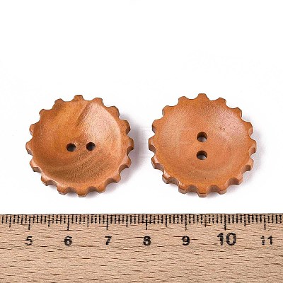 Spray Painted Natural Wood Buttons WOOD-T032-34C-1