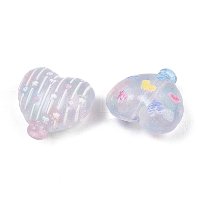 Printed Opaque Acrylic Beads OACR-D041-01C-1