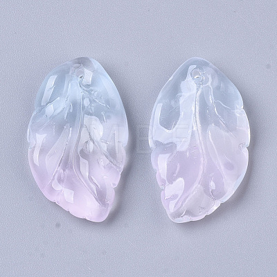 Two Tone Transparent Spray Painted Glass Pendants GLAA-T013-02-D02-1