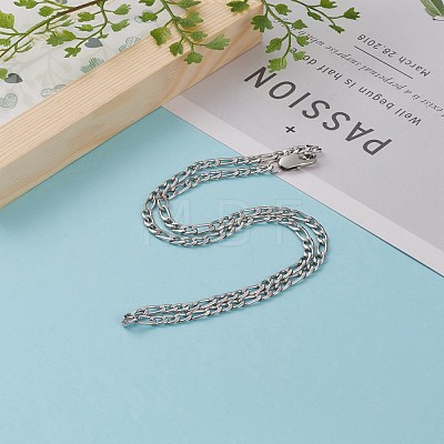 Men's 304 Stainless Steel Figaro Chain Necklace NJEW-JN03263-1