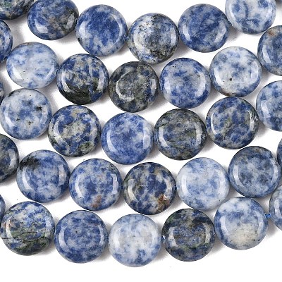 Natural Blue Spot Jasper Beads Strands G-L648-B08-15mm-1