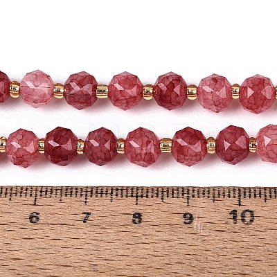 Ombre Effect Dyed Transparent Crackle Glass Beads Strands GLAA-Q111-8MM-05-1