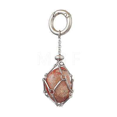 201 Stainless Steel Macrame Chain Pouch Empty Stone Holder Pendant Decoration HJEW-JM02292-1