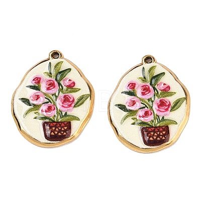 304 Stainless Steel Enamel Pendants SA-CBADCC9-01D-G-1
