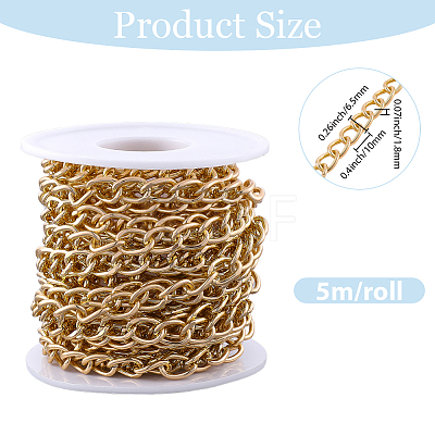 5M Aluminium Twisted Curb Chains CHA-BM0001-01G-1