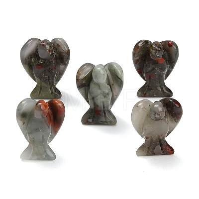 Natural African Bloodstone Gemstone Carved Angle Figurines GG-CBA8396-A05-1