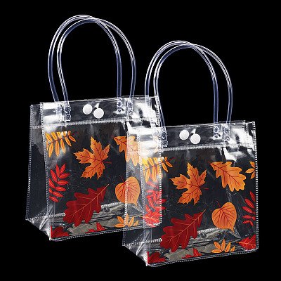 Rectangle Transparent Printed PVC Plastic Gift Tote Bags ABAG-TADJ0002-002C-1