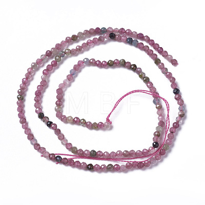 Natural Pink Tourmaline Beads Strands G-F596-06-2mm-1