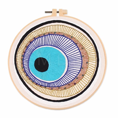 DIY Evil Eye Pattern Embroidery Painting Kits PW-WG85031-03-1