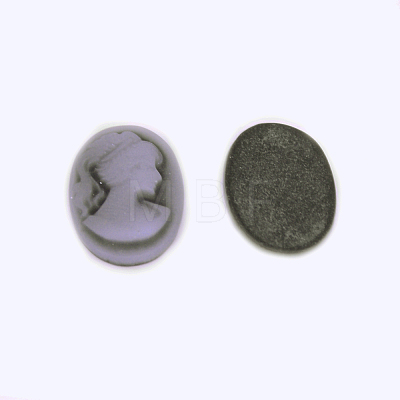 Resin Cameo Lady Head Cabochons CRES-WH0002-01D-1