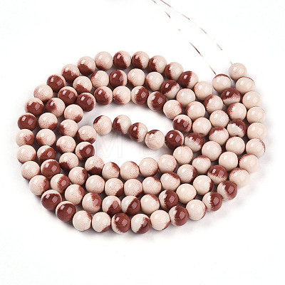 Baking Paint Glass Beads Strands DGLA-N012-8mm-08-1