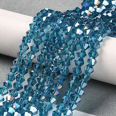 Transparent Electroplate Glass Beads Strands EGLA-A039-T4mm-B01-1