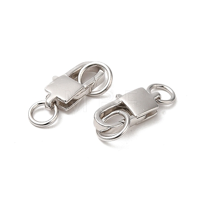Rhodium Plated 925 Sterling Silver Lobster Claw Clasps with Jump Rings STER-D006-24P-1