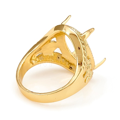 Long-Lasting Plated Brass Finger Ring Components KK-D160-03G-B-1