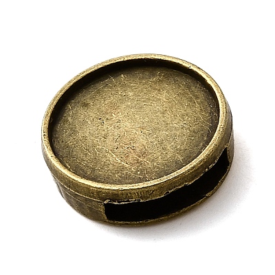 Tibetan Style Alloy Slide Charms Cabochon Settings LS-X-PALLOY-Q341-04AB-FF-1