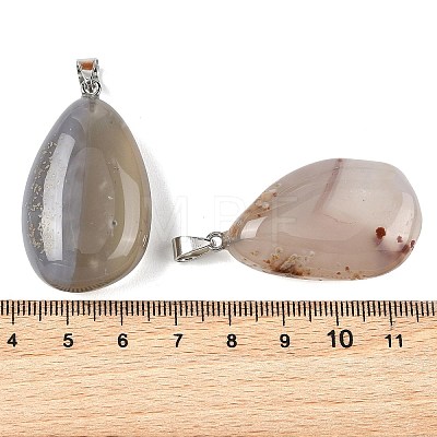 Natural Agate Tumbled Stone Pendants GG-K002-06K-1