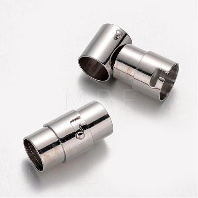 Column Brass Locking Tube Magnetic Clasps KK-M201-01P-1