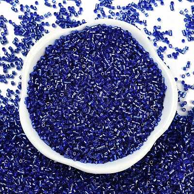 Baking Paint Silver Lined Glass Seed Beads SEED-H003-09F-1