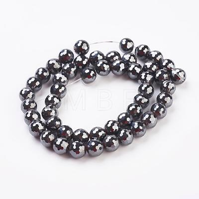 Non-magnetic Synthetic Hematite Beads Strands G-G726-03-8mm-1
