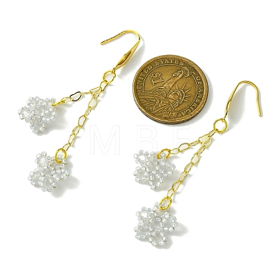 Glass Dangle Earrings EJEW-JE06007-1