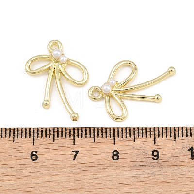 Alloy with ABS Plastic Imitation Pearl Pendants AL-CBA15FB-16G-1