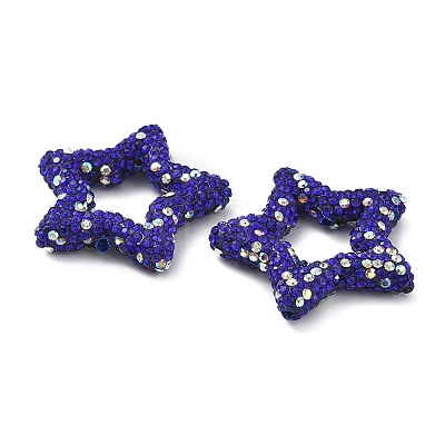 Star Shape Polymer Clay Rhinestone Beads CLAY-NH0001-06D-1