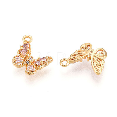 Brass Micro Pave Cubic Zirconia Charms KK-N262-112C-G-1