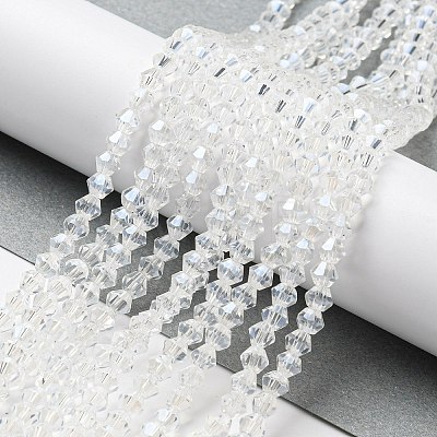 Transparent Electroplate Glass Beads Strands EGLA-A039-T4mm-A13-1