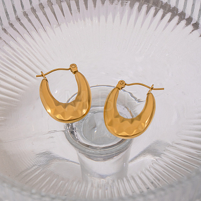 Oval 304 Stainless Steel Hoop Earrings PG1379-1