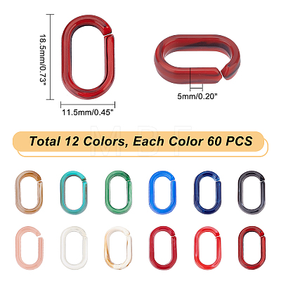   720Pcs 12 Colors Acrylic Linking Rings OACR-PH0001-90-1