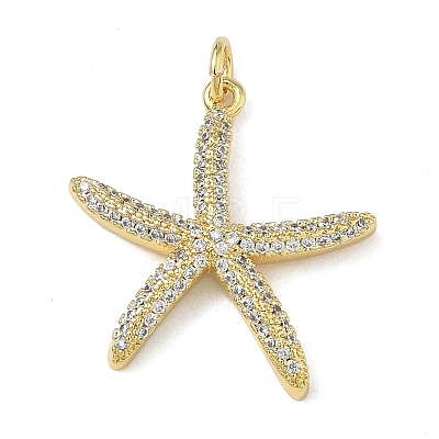 Brass Micro Pave Clear Cubic Zirconia Pendants KK-L257-23G-1