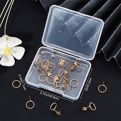 20Pcs Long-Lasting Plated Brass Ring Stud Earrings for Women KK-BBC0003-41-1