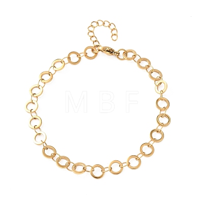 304 Stainless Steel Ring Link Chain Bracelets BJEW-P373-02A-G-1