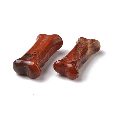 Natural Red Jasper Dog Bone Shape Sculptures DJEW-G033-01A-01-1