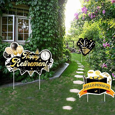 Plastic Yard Signs Display Decorations DIY-WH0248-023-1