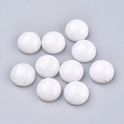 Natural White Jade Cabochons X-G-P393-R69-8MM-1