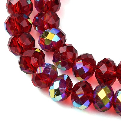 Electroplate Transparent Glass Beads Strands EGLA-A046-01B-09-1