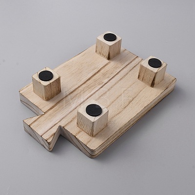 Candlenut Wood Holder for Planter Pots AJEW-WH0038-45-1