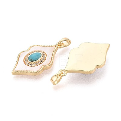 Synthetic Turquoise with Shell Pendants KK-N287-12G-02-1