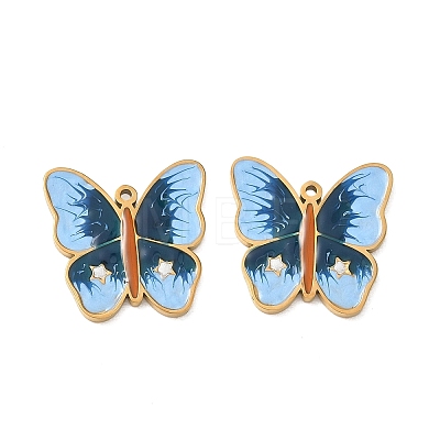 304 Stainless Steel Enamel Pendants SA-CBA49D2-07G-01-1