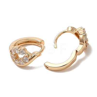 Brass Micro Pave Clear Cubic Zirconia Hoop Earrings for Women EJEW-M238-37KCG-1