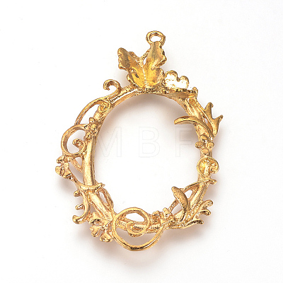 Alloy Open Back Bezel Big Pendants PALLOY-R098-56G-1