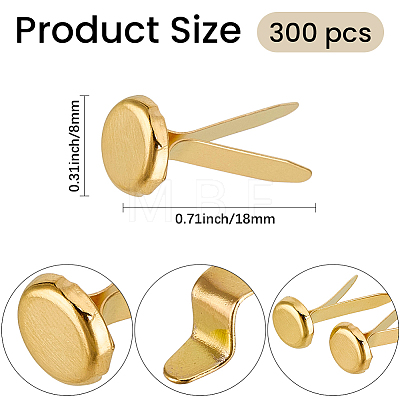 300Pcs Alloy Brads FIND-GF0009-77P-1